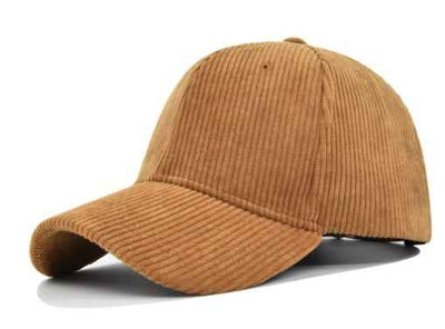 Versatile Face Small Curved Brim Corduroy Hat