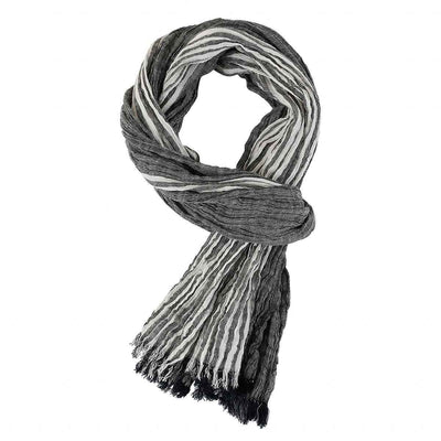 Men's Spring And Summer Thin Striped Scarf Navy Blue Color Matching Thin