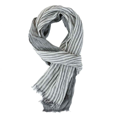Men's Spring And Summer Thin Striped Scarf Navy Blue Color Matching Thin