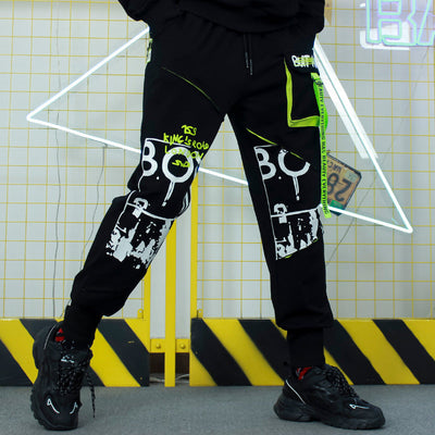 Trendy Stitching Streamer Decorated Loose Slacks SHOPPORA