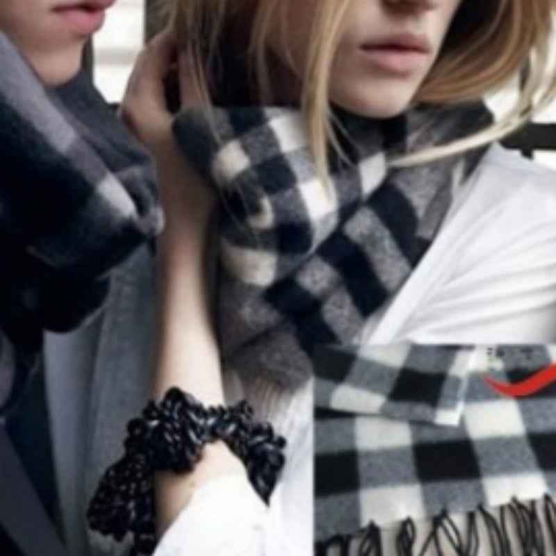Men's And Women's Double-sided Velvet Plaid Scarf