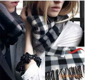 Men's And Women's Double-sided Velvet Plaid Scarf