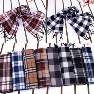 Men's And Women's Double-sided Velvet Plaid Scarf