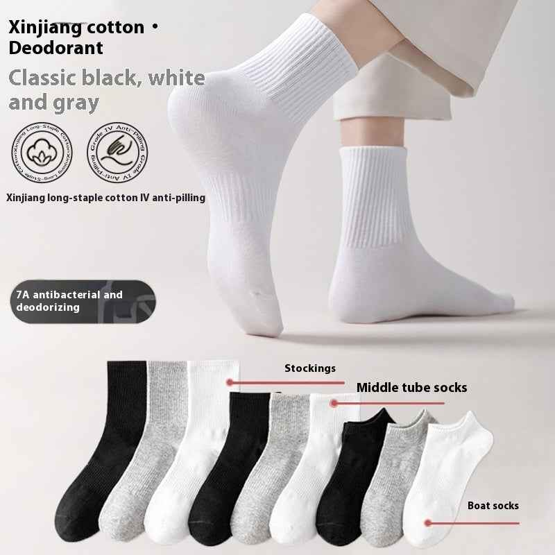 Men's Thin Knee-high Sweat Absorbing And Deodorant Antibacterial Socks