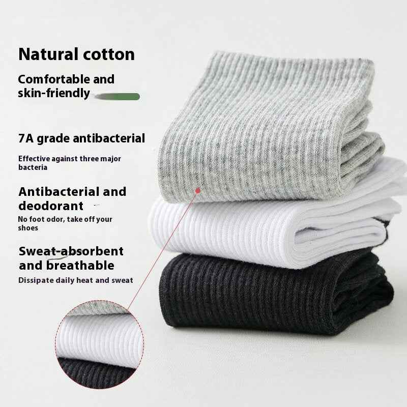 Men's Thin Knee-high Sweat Absorbing And Deodorant Antibacterial Socks