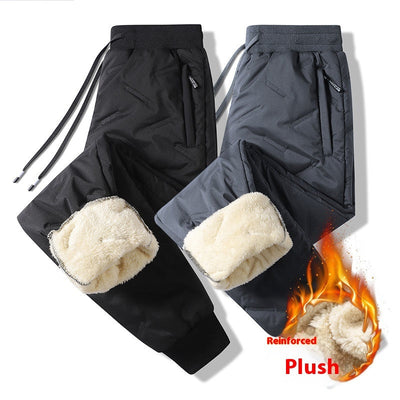 Men's Winter Windproof Warm Tactical Pants Loose Plus Size Fleece-lined SHOPPORA