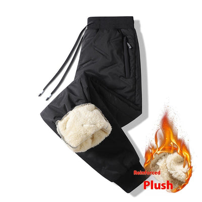 Men's Winter Windproof Warm Tactical Pants Loose Plus Size Fleece-lined SHOPPORA