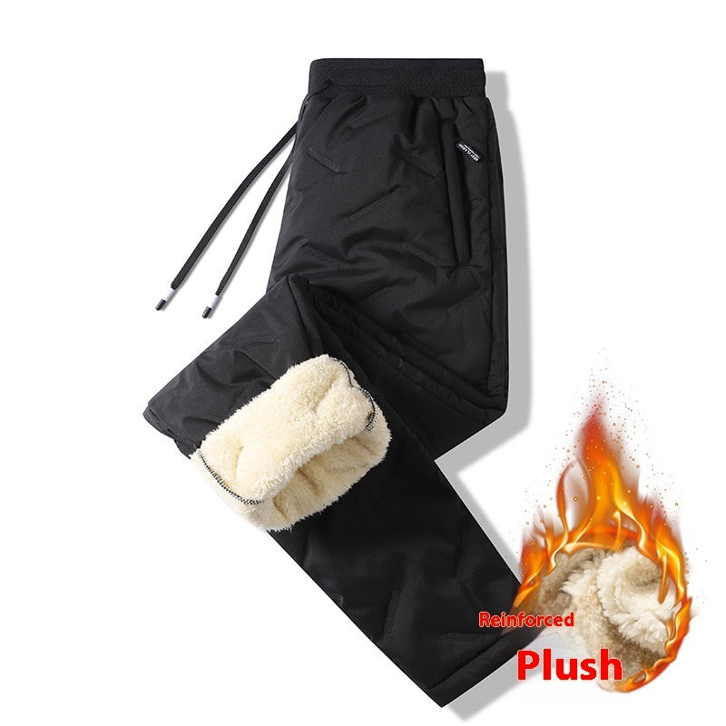 Men's Winter Windproof Warm Tactical Pants Loose Plus Size Fleece-lined SHOPPORA