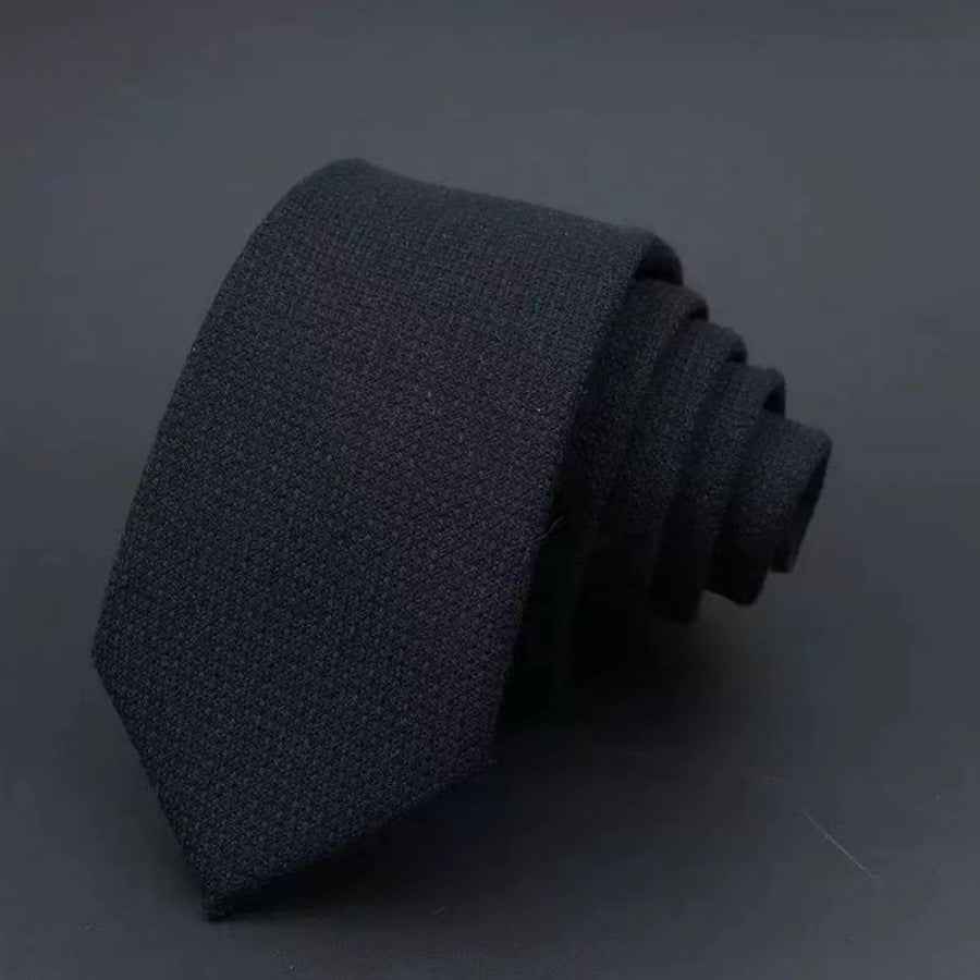 Thickened Sanded Fabric Hand Hit Men's Business Fashion Striped Solid Color Tie Cotton Formal Wear