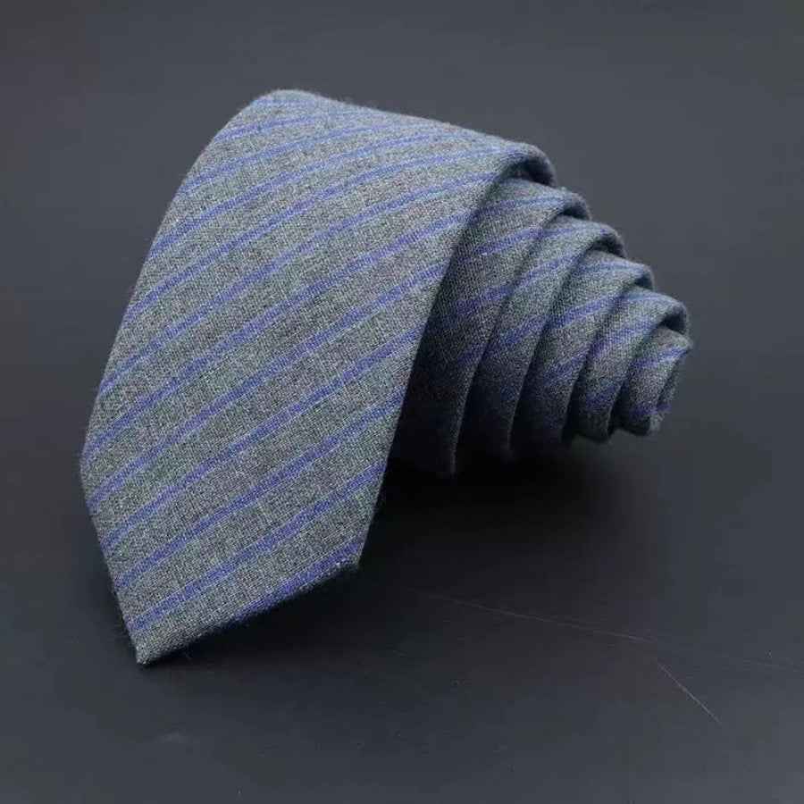 Thickened Sanded Fabric Hand Hit Men's Business Fashion Striped Solid Color Tie Cotton Formal Wear