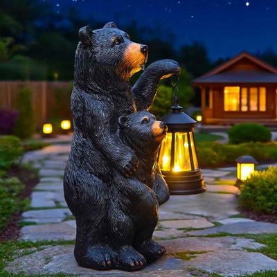 American Black Bear Mother And Child Lantern Ornaments