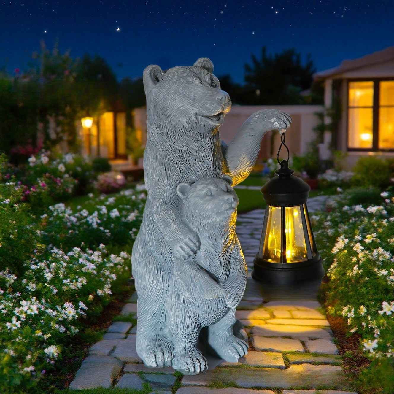 American Black Bear Mother And Child Lantern Ornaments