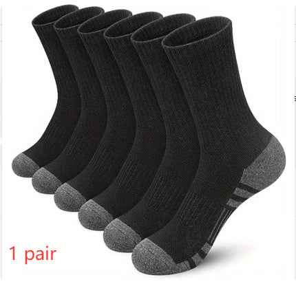 Color Matching Athletic Socks Plus Size Basketball Mid Tube Cotton Breathable