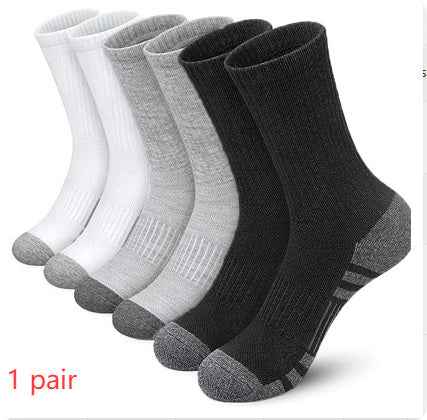 Color Matching Athletic Socks Plus Size Basketball Mid Tube Cotton Breathable