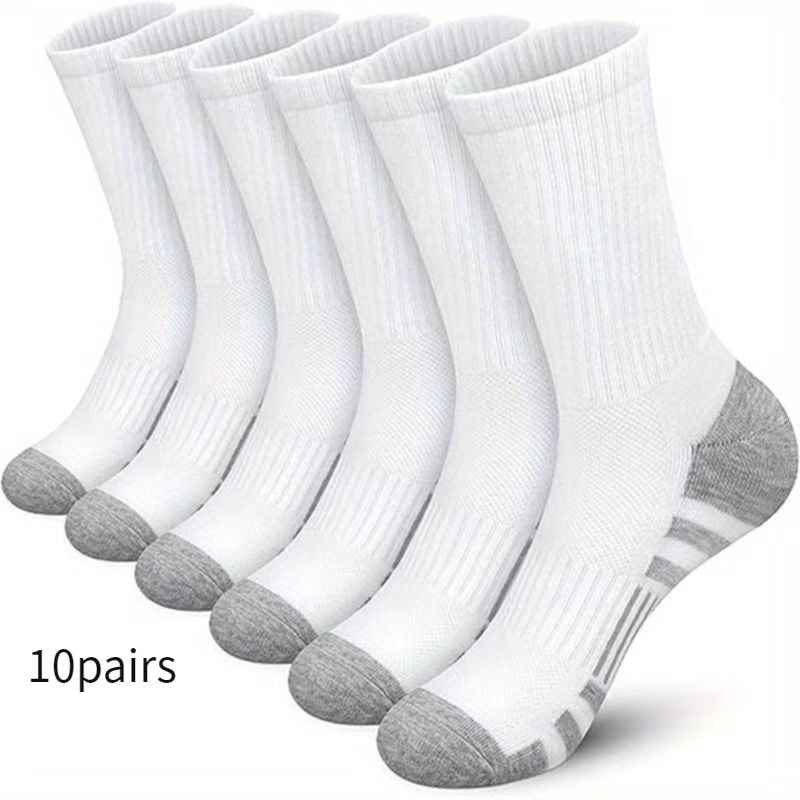 Color Matching Athletic Socks Plus Size Basketball Mid Tube Cotton Breathable