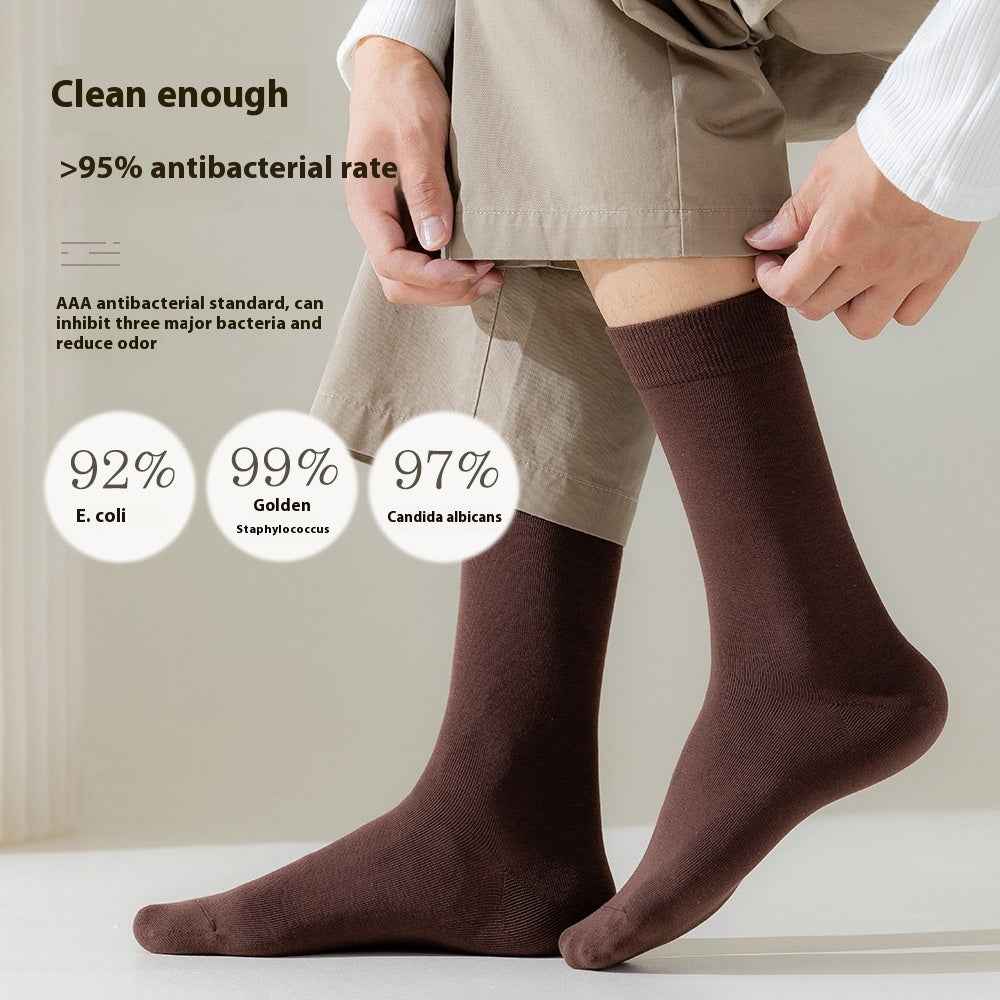 Mid-calf Spring And Autumn Pure Cotton Business Men Socks