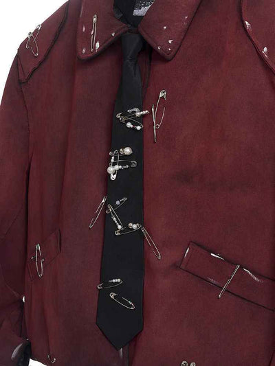 Handmade Pearl Pin Lazy Tie Men's Bow Tie