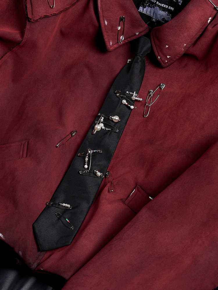 Handmade Pearl Pin Lazy Tie Men's Bow Tie