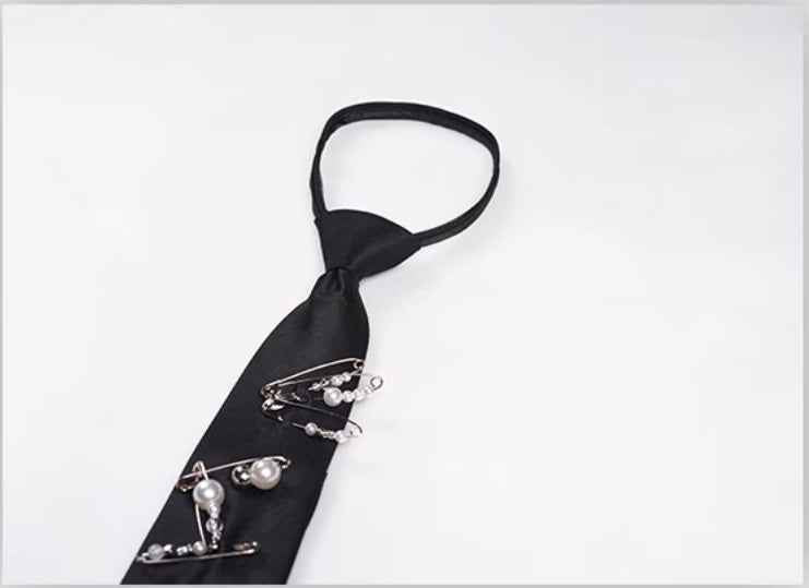 Handmade Pearl Pin Lazy Tie Men's Bow Tie