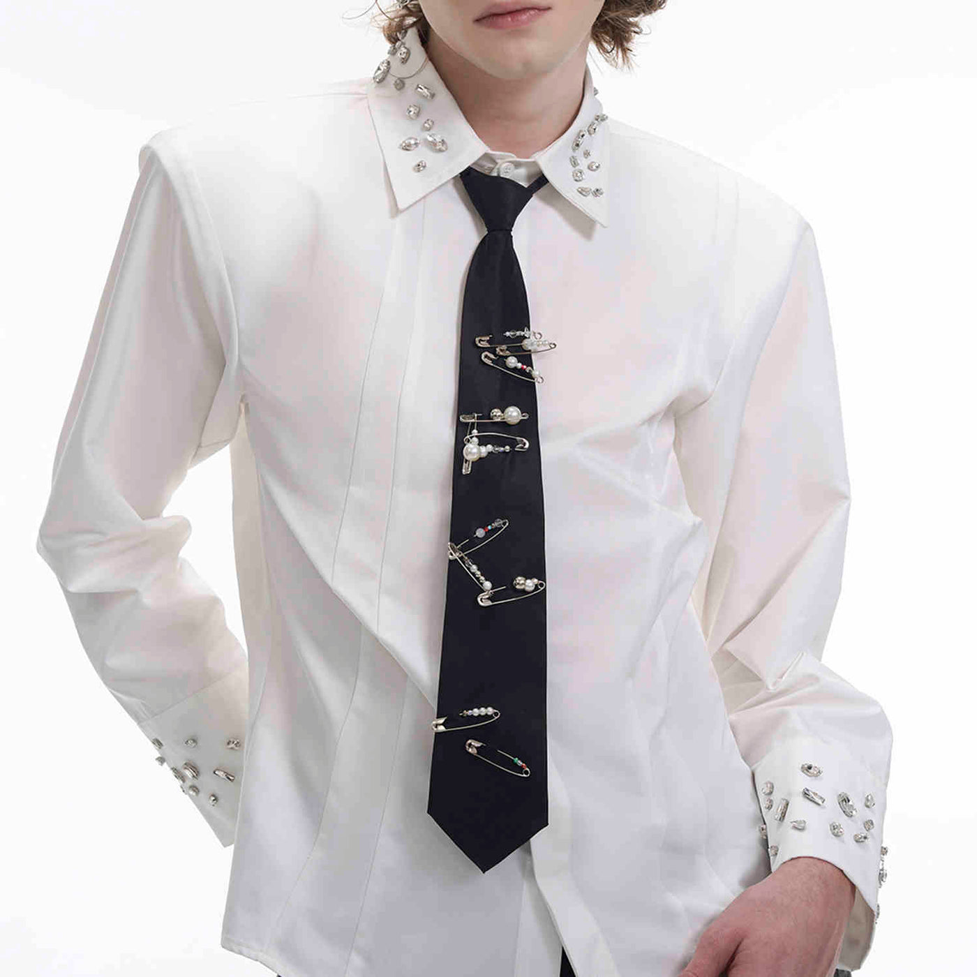 Handmade Pearl Pin Lazy Tie Men's Bow Tie SHOPPORA