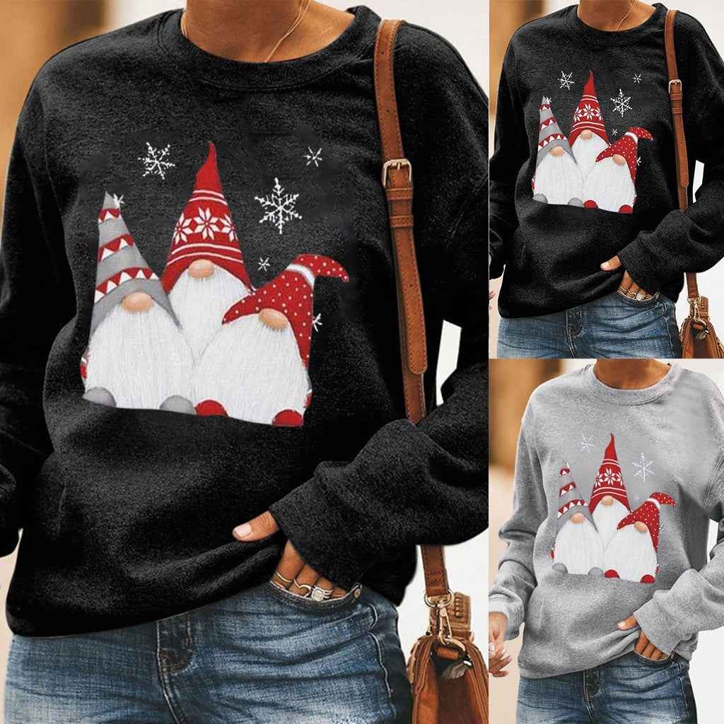 Christmas tree long sleeve round neck sweater