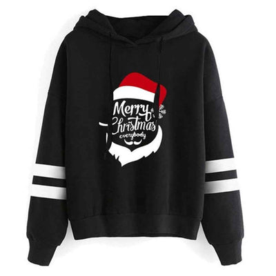 Explosive Christmas Print Long-sleeved Plus Velvet Loose Hooded Sweater Women