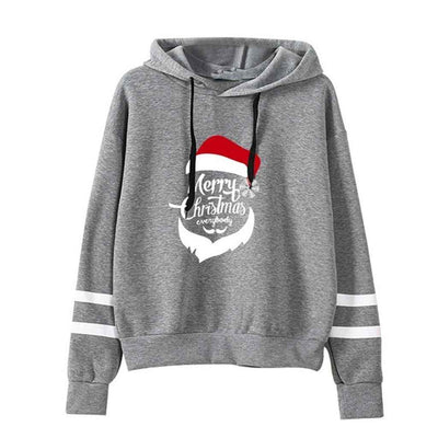 Explosive Christmas Print Long-sleeved Plus Velvet Loose Hooded Sweater Women