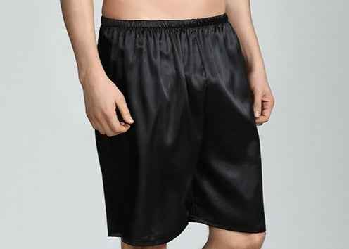 Men's Thin Faux Silk Home Shorts