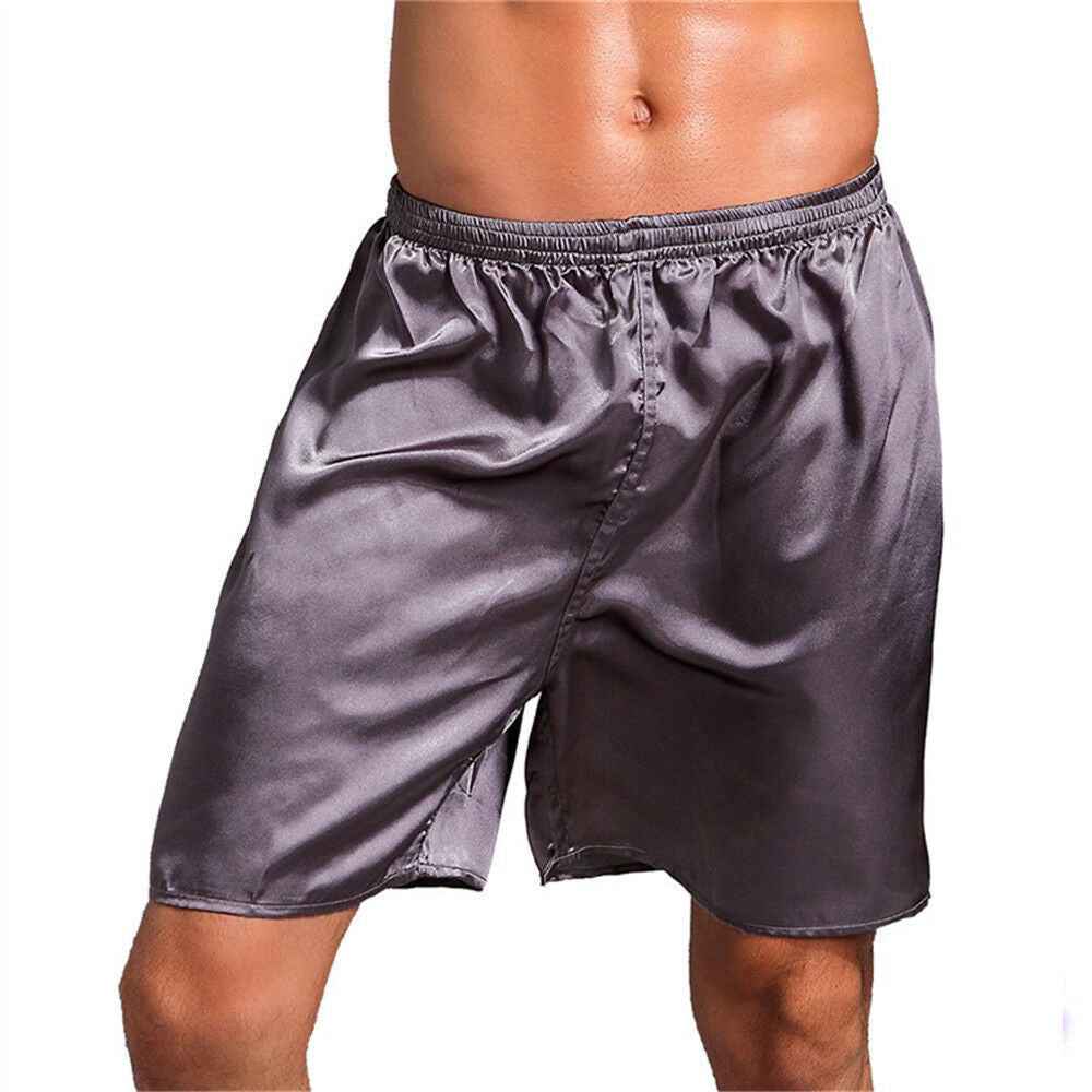 Men's Thin Faux Silk Home Shorts