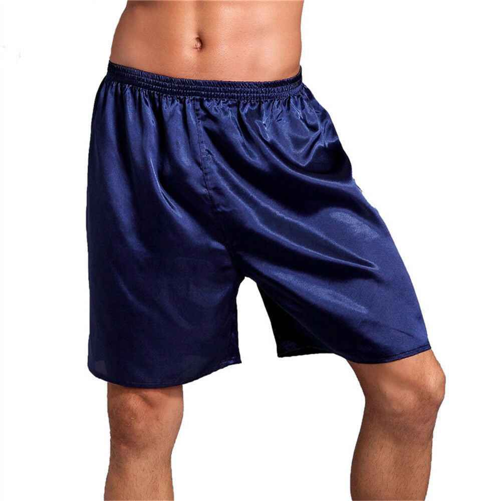 Men's Thin Faux Silk Home Shorts