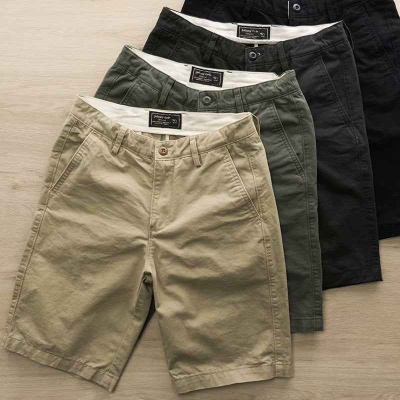 Washed men's casual shorts tooling five-point pants