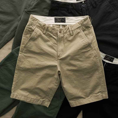 Washed men's casual shorts tooling five-point pants