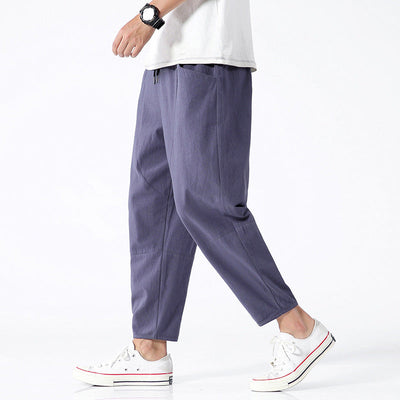 Loose Cotton Linen Cropped Harem Pants Casual SHOPPORA