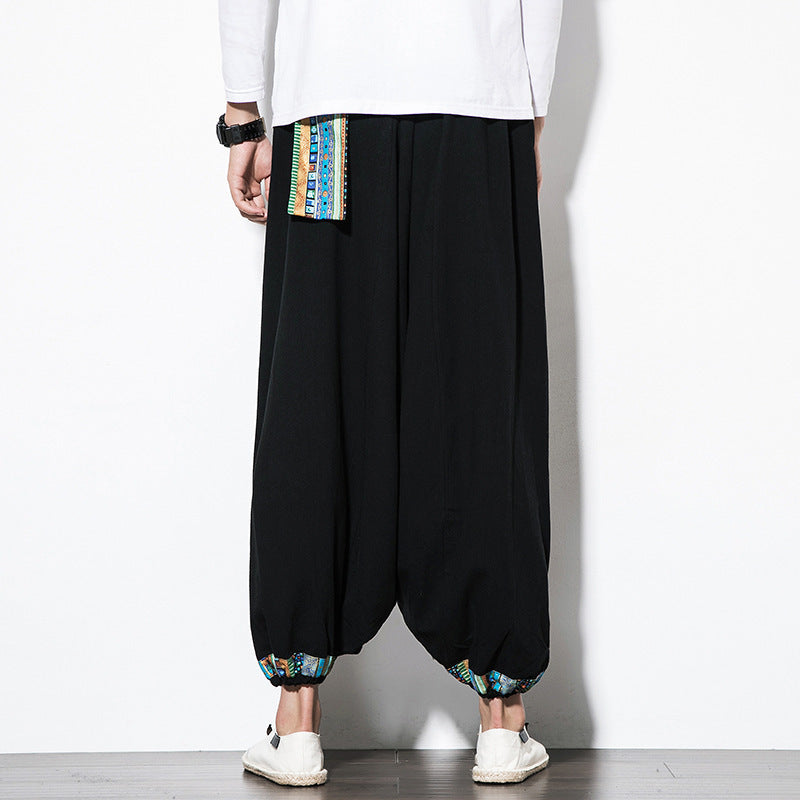 Men's Trousers Ethnic Style Retro Nepalese Suspender Pants Men's Wide SHOPPORA