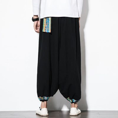 Men's Trousers Ethnic Style Retro Nepalese Suspender Pants Men's Wide SHOPPORA