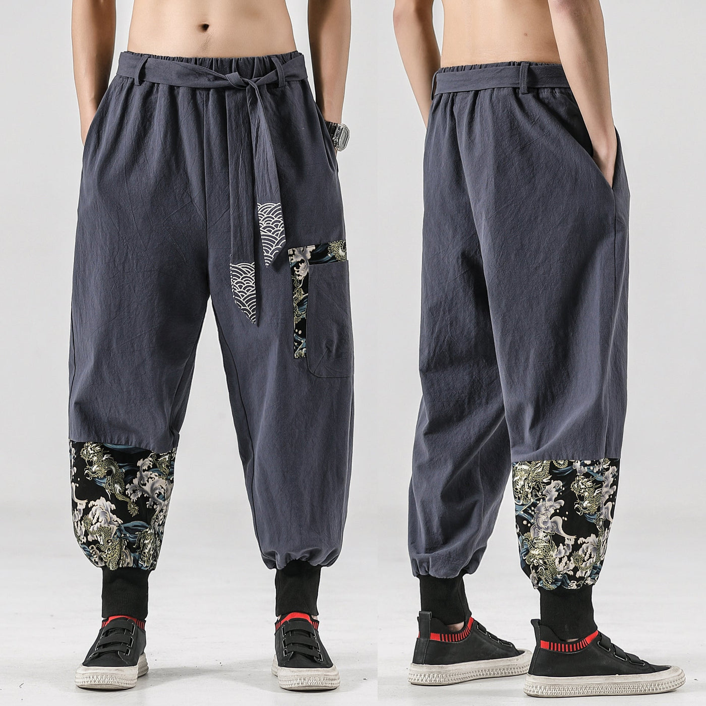National Style 200 Jin Linen Legged Knickerbockers Men'S China Fashion Tang Casual Pants Loose Large Cotton SHOPPORA