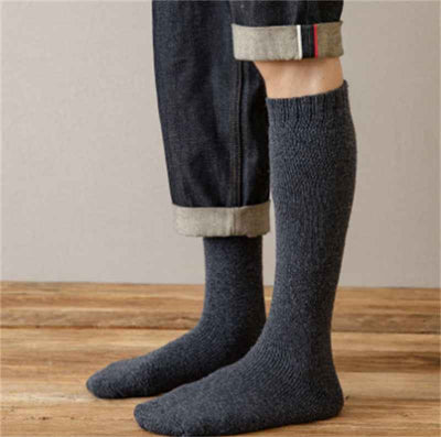 Winter Warm Stockings Plus Fleece Men's Wool Calf Socks