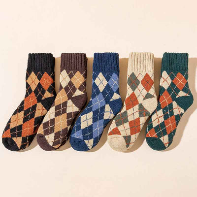 Fashion Diamond Super Thick Wool Socks For Women