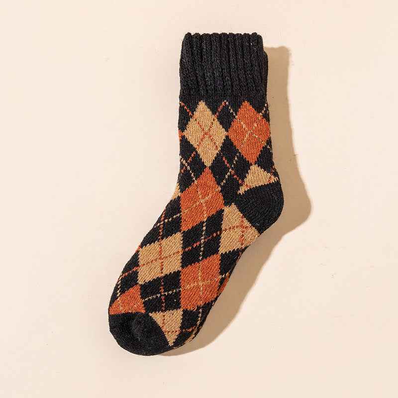 Fashion Diamond Super Thick Wool Socks For Women