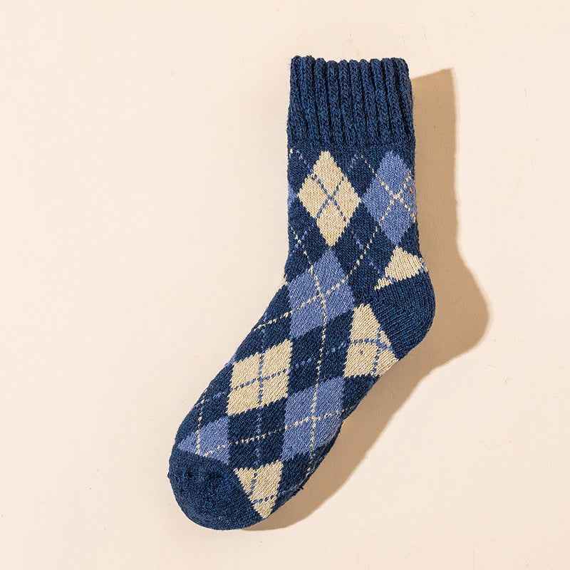 Fashion Diamond Super Thick Wool Socks For Women