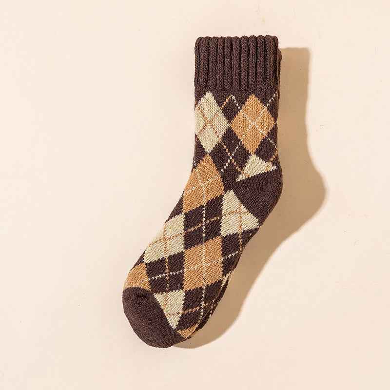 Fashion Diamond Super Thick Wool Socks For Women