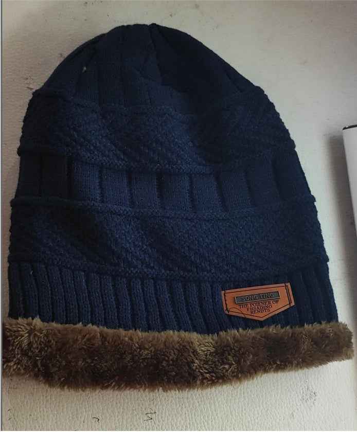 Men's Plus Fleece Knitted Hat Ladies