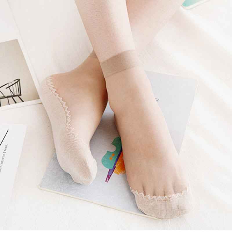 Velvet cotton bottomed boat socks