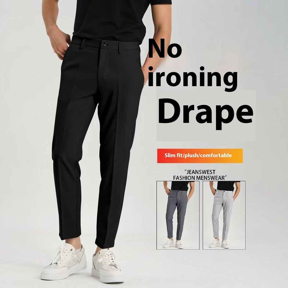 Men's Ankle Tied Pants Versatile Hong Kong Trend Men's Pants