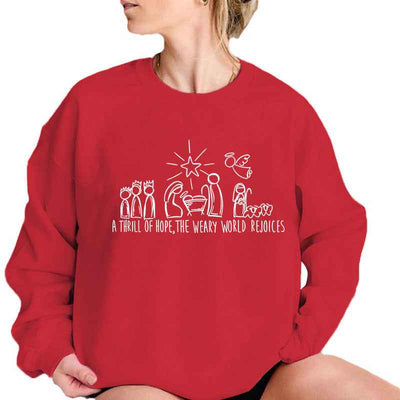 Christian Christmas Sweatshirt Nativity Scene Sweater