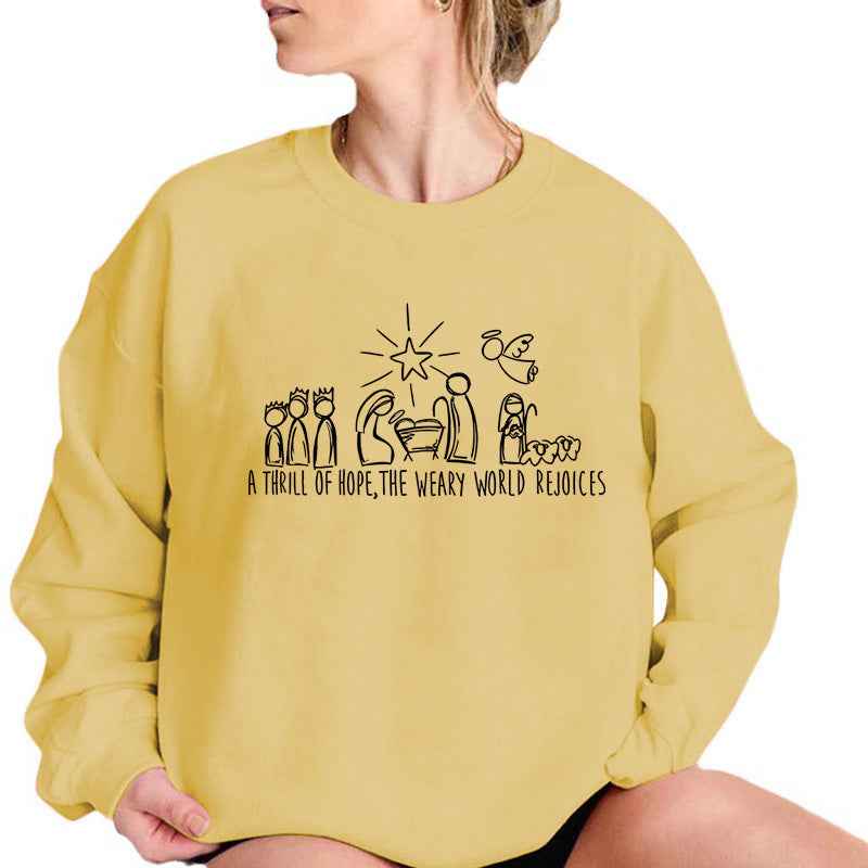 Christian Christmas Sweatshirt Nativity Scene Sweater