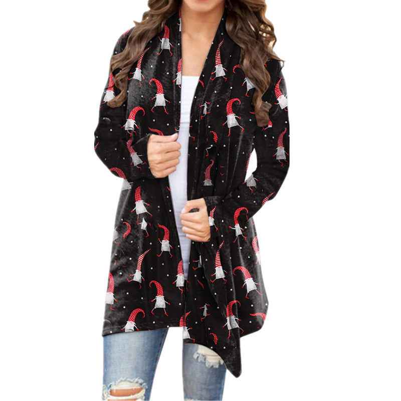 Christmas Printed Casual Long-sleeved Cardigan Women