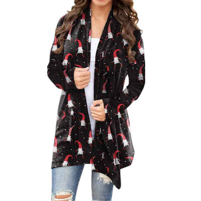 Christmas Printed Casual Long-sleeved Cardigan Women