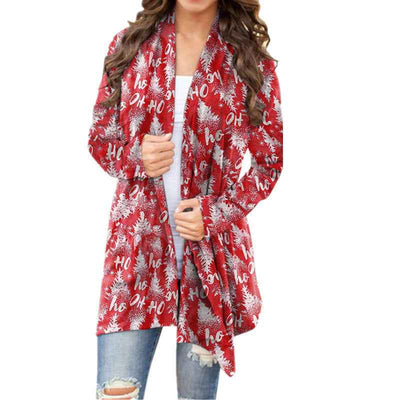 Christmas Printed Casual Long-sleeved Cardigan Women
