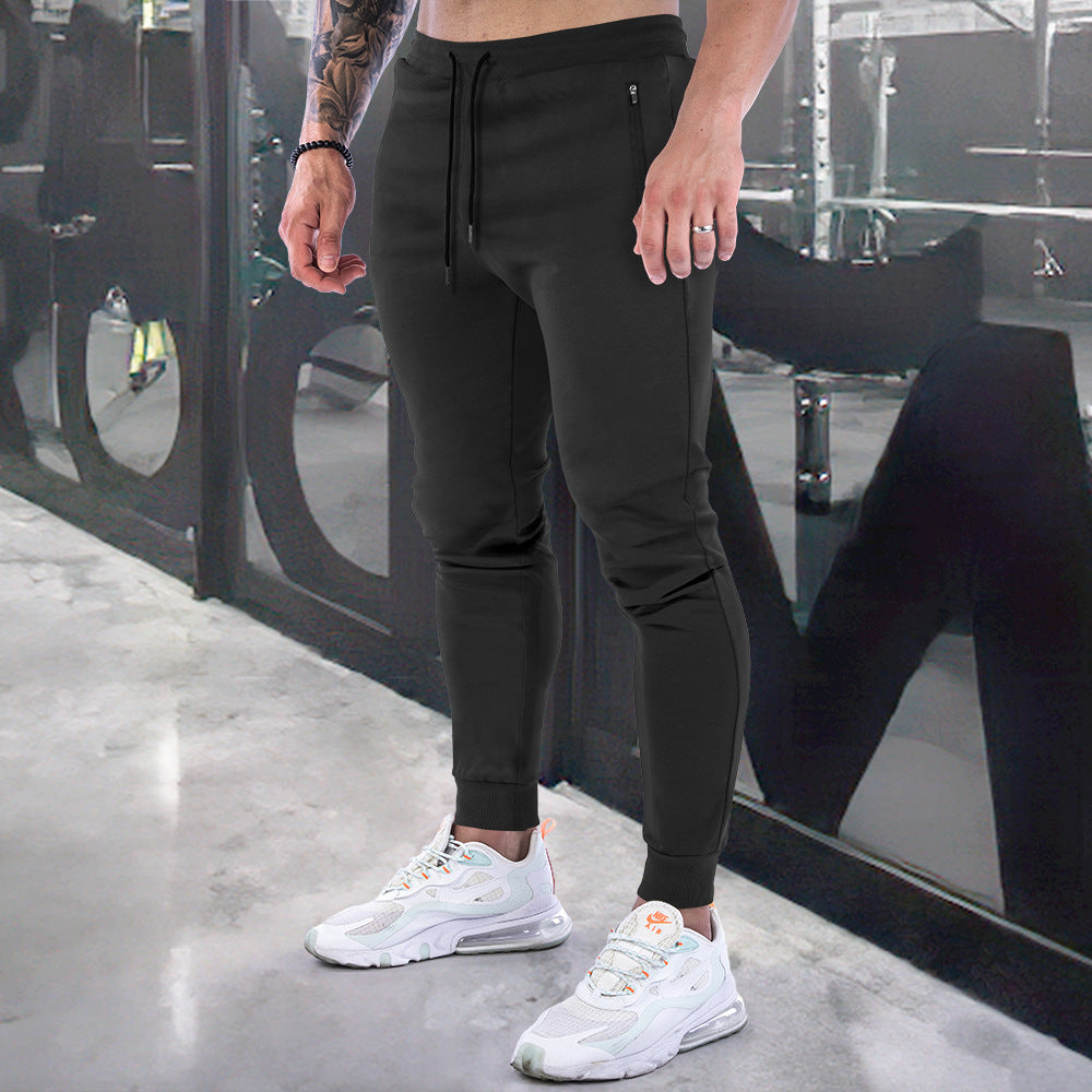 European And American Sports Trousers Men's Solid Color Fitness SHOPPORA
